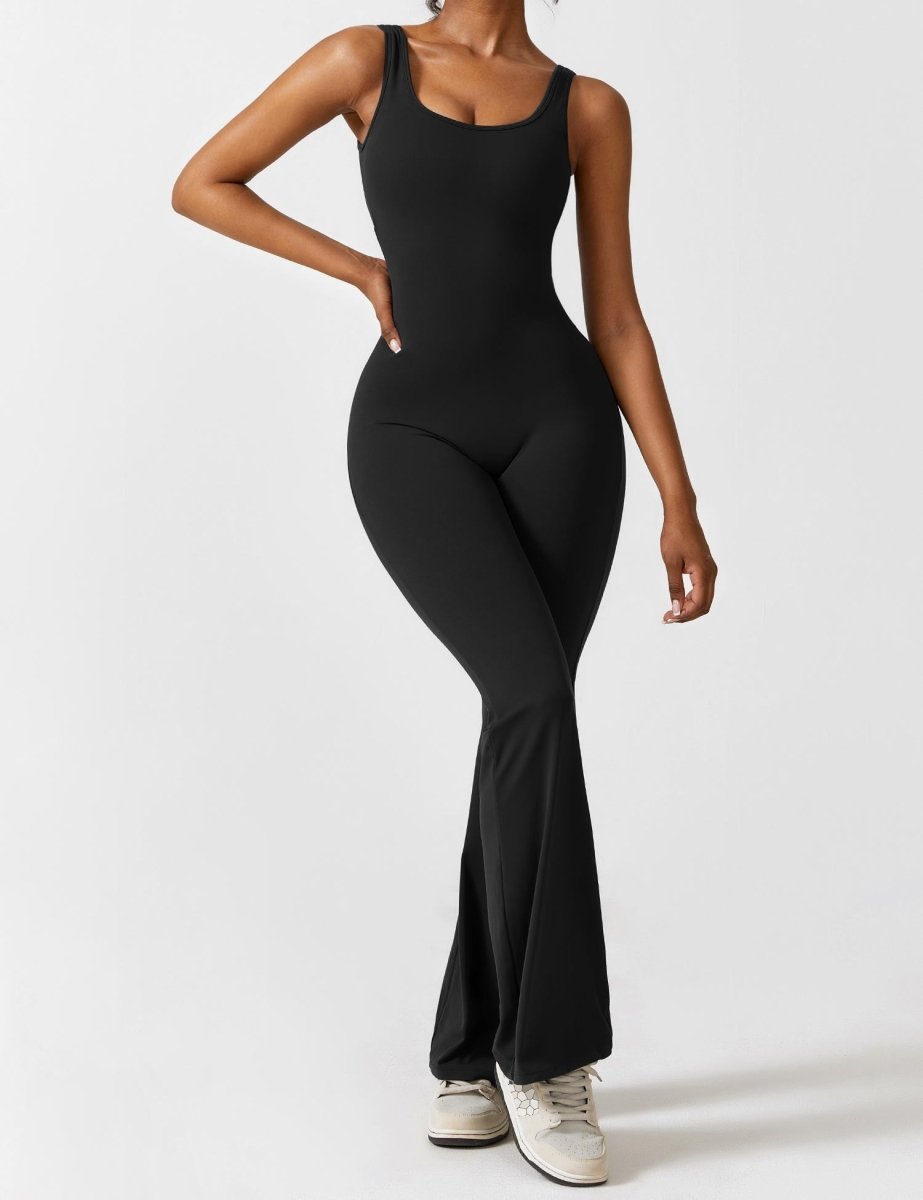 YONCE™ | Ausgestellter Jumpsuit mit V-Rücken