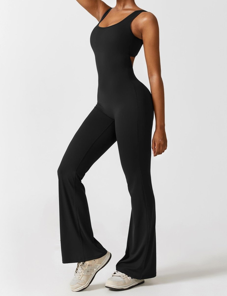 YONCE™ | Ausgestellter Jumpsuit mit V-Rücken