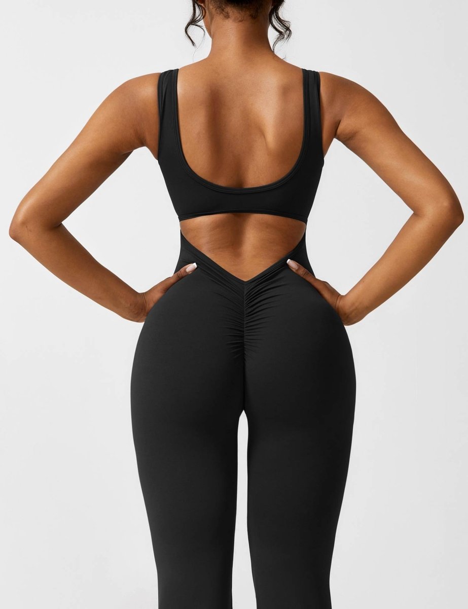 YONCE™ | Ausgestellter Jumpsuit mit V-Rücken