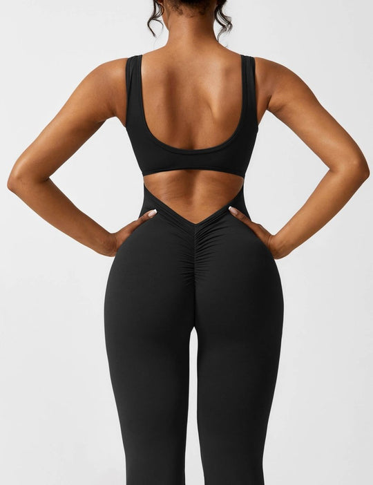 YONCE™ | Ausgestellter Jumpsuit mit V-Rücken