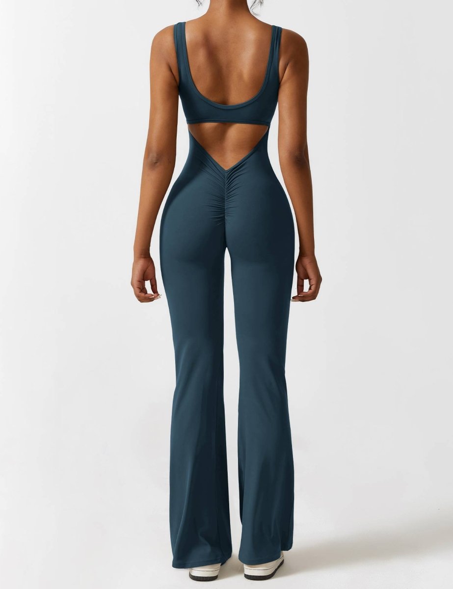 YONCE™ | Ausgestellter Jumpsuit mit V-Rücken