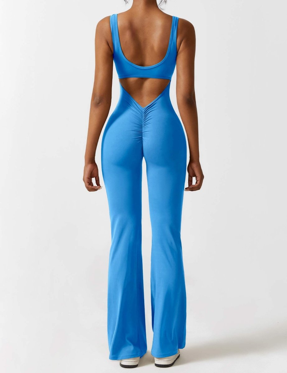 YONCE™ | Ausgestellter Jumpsuit mit V-Rücken