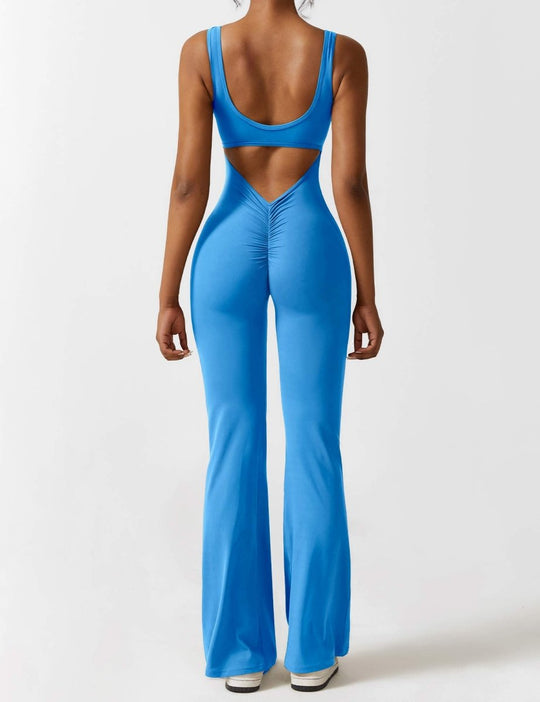 YONCE™ | Ausgestellter Jumpsuit mit V-Rücken