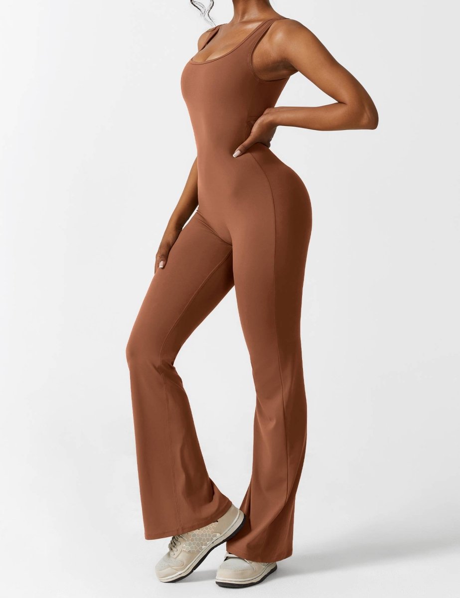 YONCE™ | Ausgestellter Jumpsuit mit V-Rücken