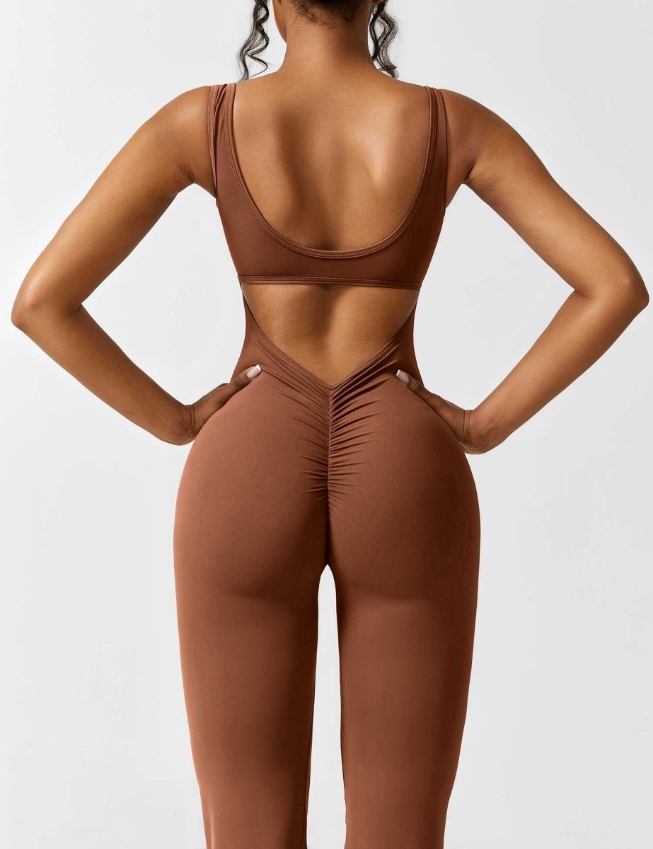 YONCE™ | Ausgestellter Jumpsuit mit V-Rücken