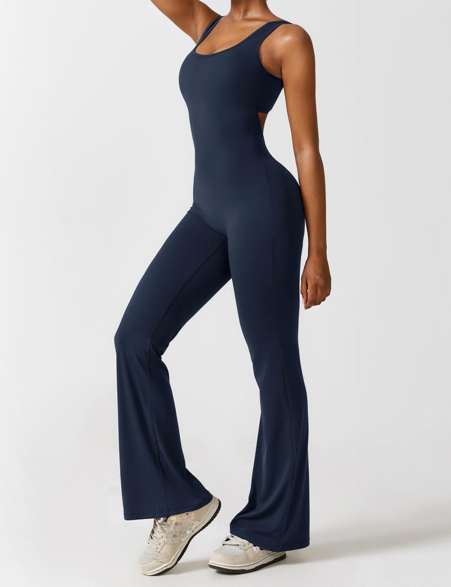 YONCE™ | Ausgestellter Jumpsuit mit V-Rücken