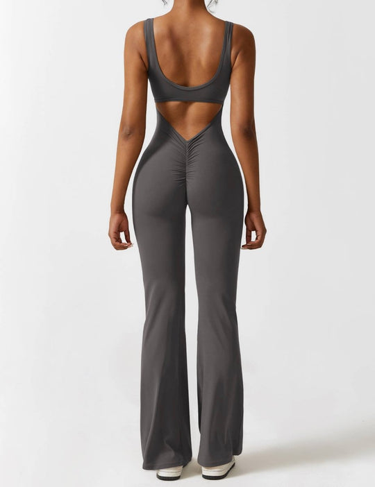 YONCE™ | Ausgestellter Jumpsuit mit V-Rücken