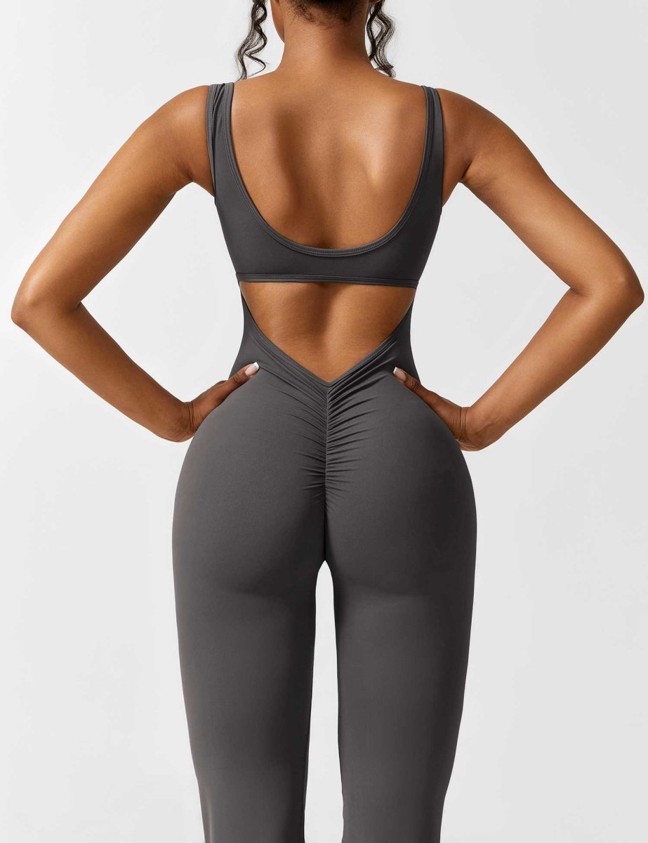 YONCE™ | Ausgestellter Jumpsuit mit V-Rücken