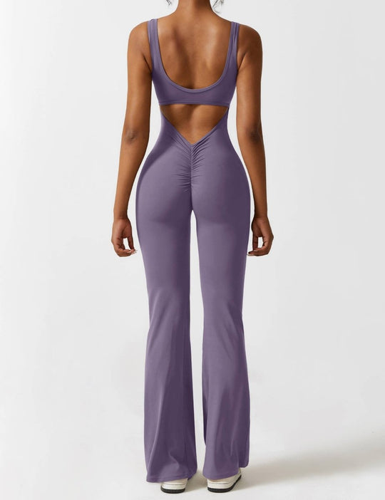 YONCE™ | Ausgestellter Jumpsuit mit V-Rücken