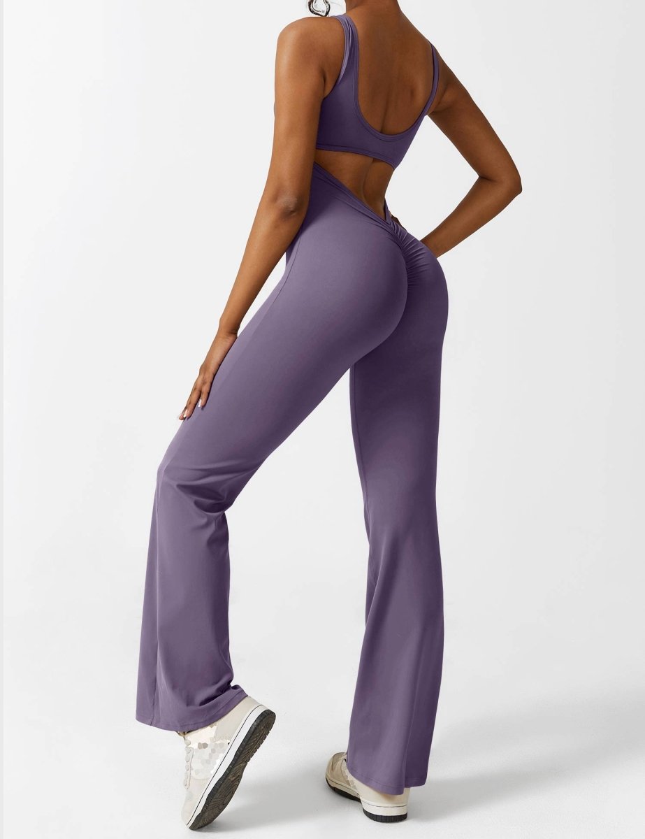YONCE™ | Ausgestellter Jumpsuit mit V-Rücken