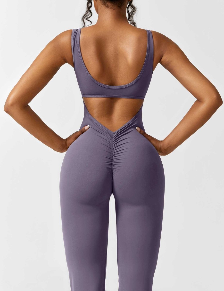 YONCE™ | Ausgestellter Jumpsuit mit V-Rücken