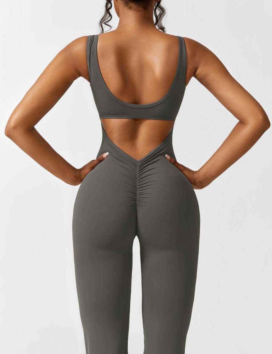 YONCE™ | Ausgestellter Jumpsuit mit V-Rücken