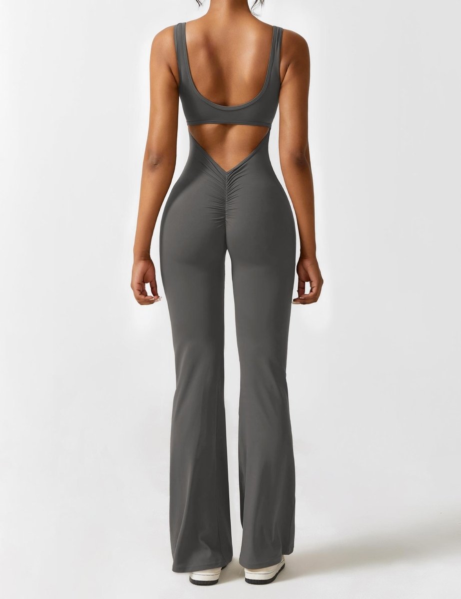 YONCE™ | Ausgestellter Jumpsuit mit V-Rücken