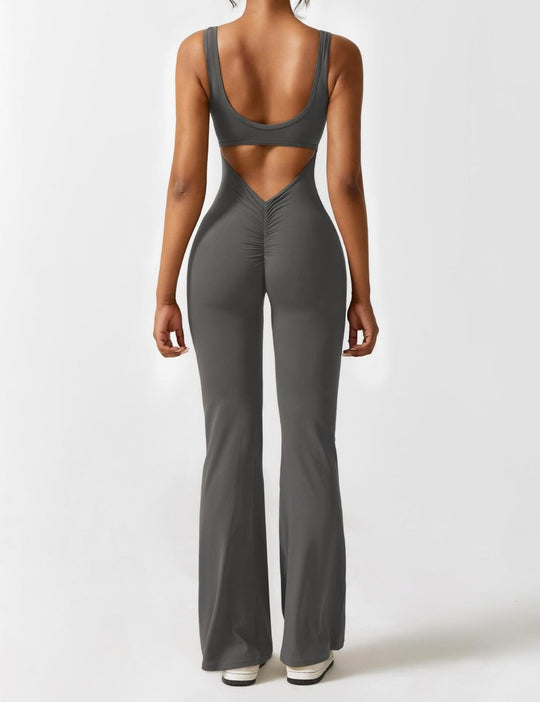 YONCE™ | Ausgestellter Jumpsuit mit V-Rücken