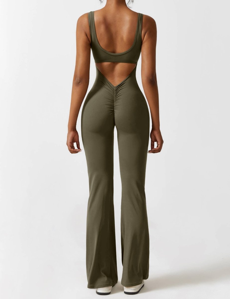 YONCE™ | Ausgestellter Jumpsuit mit V-Rücken