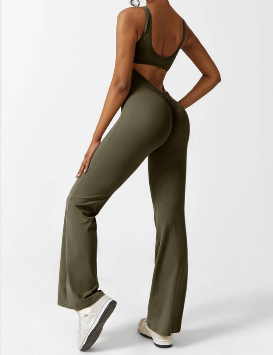 YONCE™ | Ausgestellter Jumpsuit mit V-Rücken