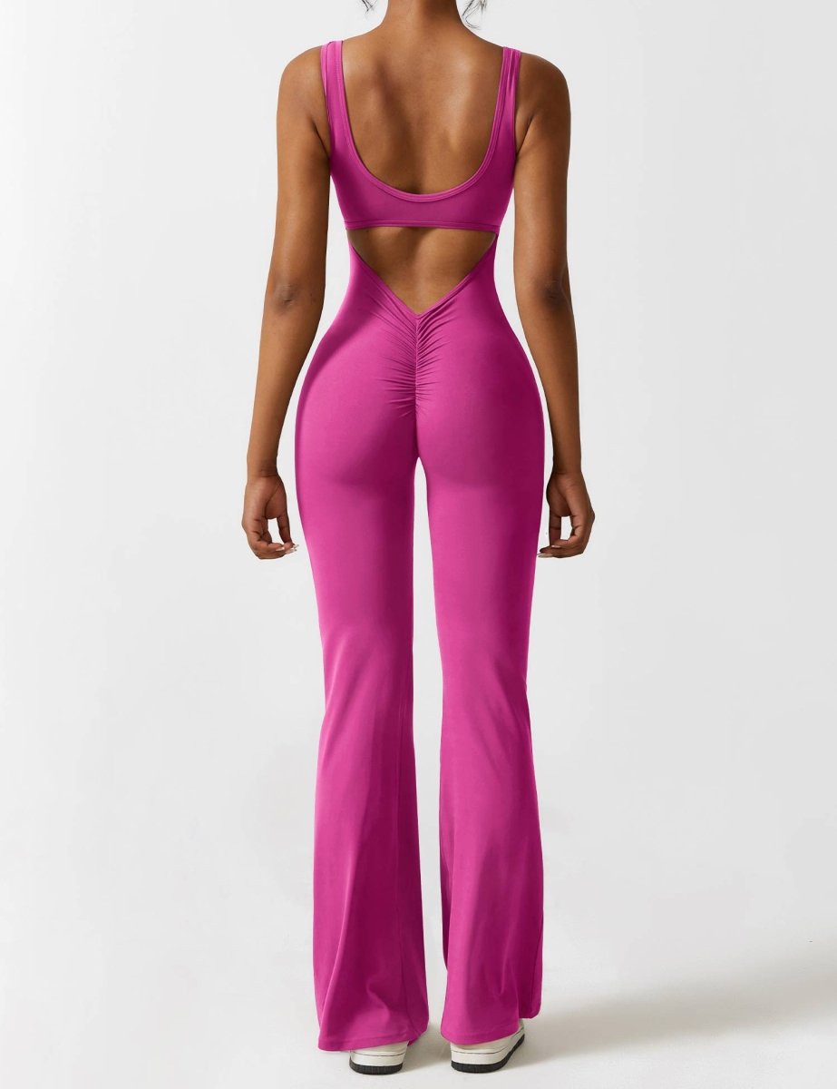 YONCE™ | Ausgestellter Jumpsuit mit V-Rücken