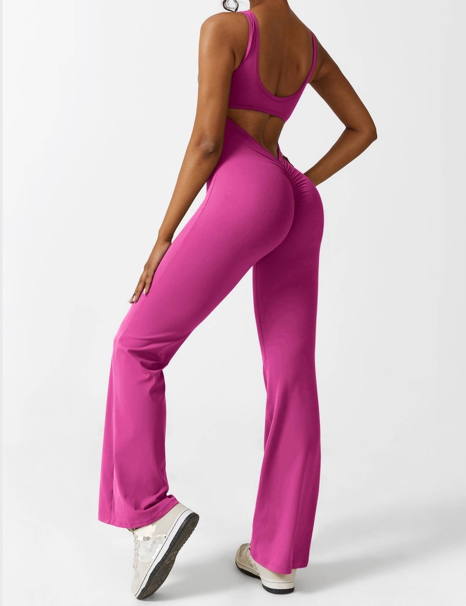 YONCE™ | Ausgestellter Jumpsuit mit V-Rücken