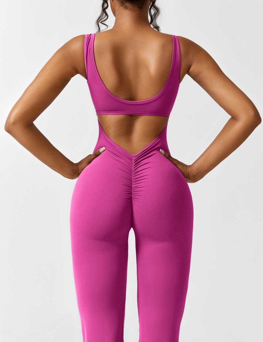 YONCE™ | Ausgestellter Jumpsuit mit V-Rücken
