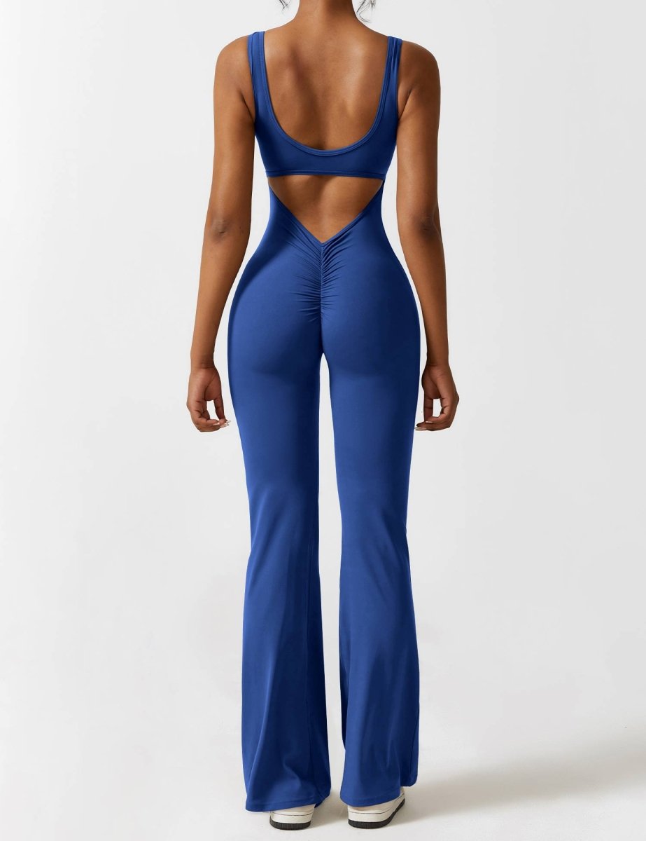 YONCE™ | Ausgestellter Jumpsuit mit V-Rücken