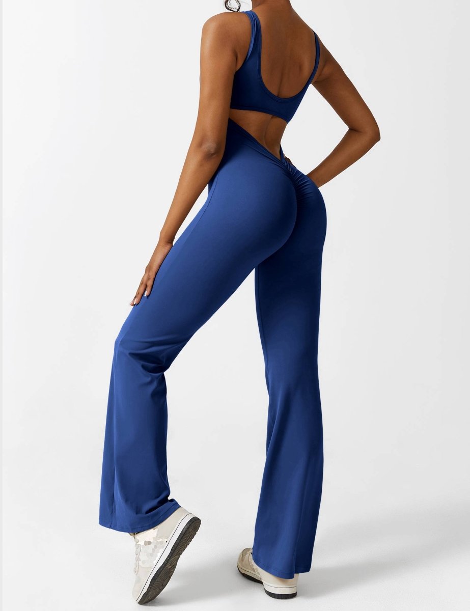 YONCE™ | Ausgestellter Jumpsuit mit V-Rücken