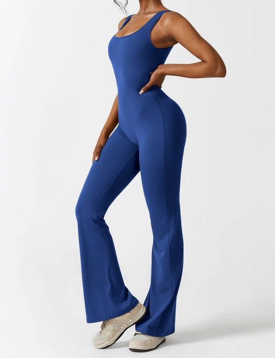 YONCE™ | Ausgestellter Jumpsuit mit V-Rücken
