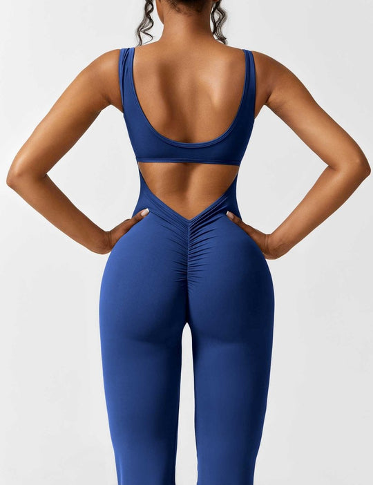 YONCE™ | Ausgestellter Jumpsuit mit V-Rücken