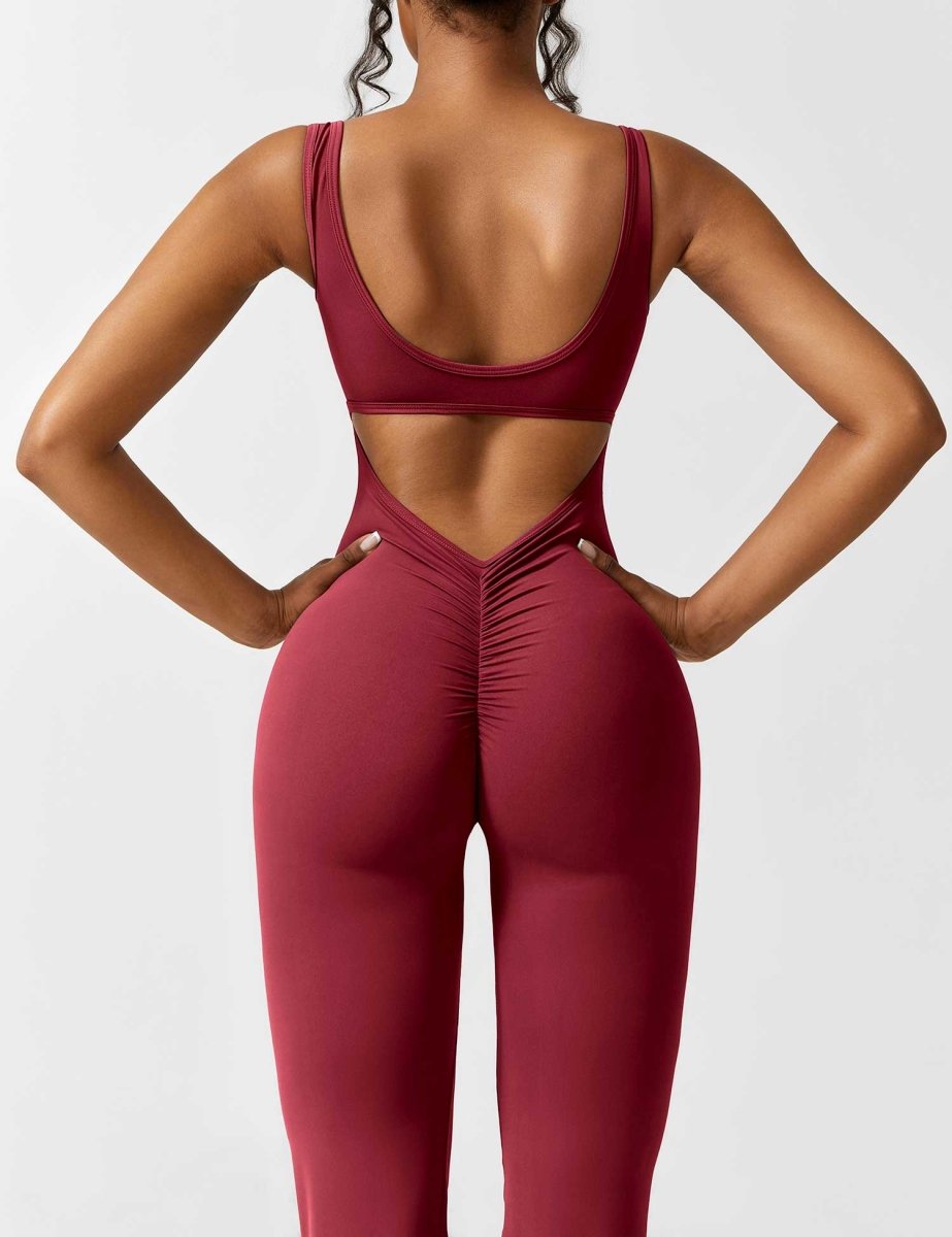 YONCE™ | Ausgestellter Jumpsuit mit V-Rücken
