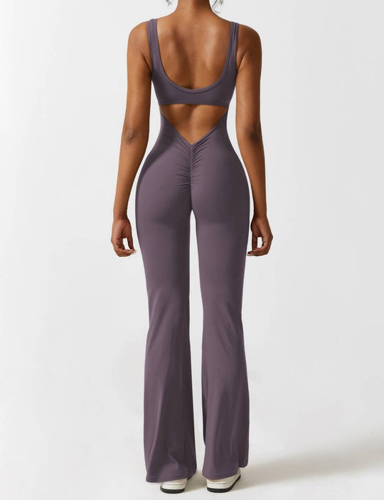 YONCE™ | Ausgestellter Jumpsuit mit V-Rücken